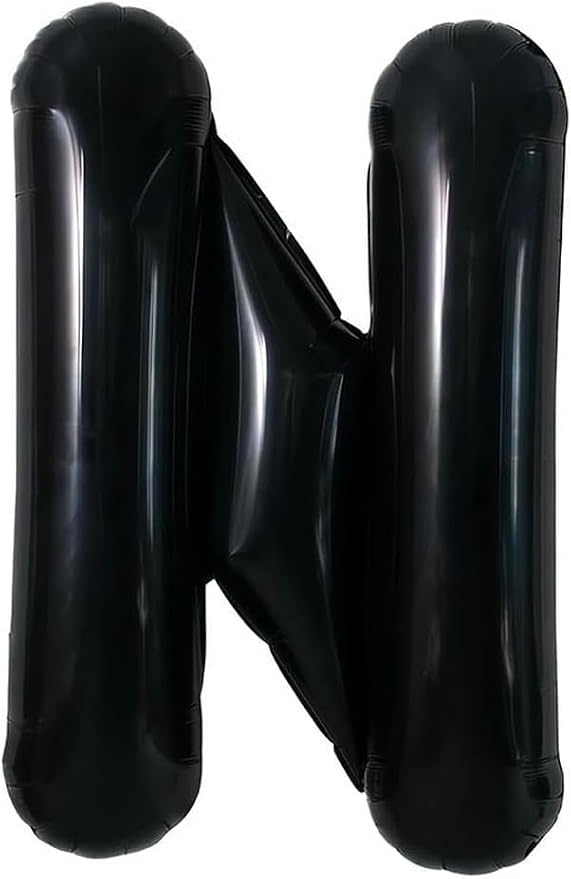 40 Inch Black Letter N Foil Balloon, Large Jumbo Mylar Helium Alphabet Balloon by Unknown