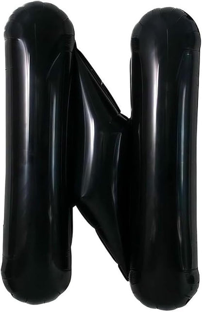 40 Inch Black Letter N Foil Balloon, Large Jumbo Mylar Helium Alphabet Balloon - Image 2