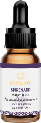100% Pure Spikenard Essential Oil 0.34 Fl Oz, Natural Spikenard Oil in Amber Glass Bottle with Dropper for Diffuser Massage Skin Care DIY