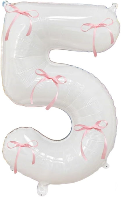32 Inch White Number Foil Balloon by Tsangbaby
