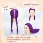 100% Real Hair Mannequin Head Training Head Manikin Cosmetology Doll Head for Hairdresser Practice Braiding Hair Styling with Clamp stand (18-inch)