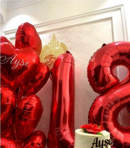 Red Number 8 Balloon 40 inch, Balloon numbers party supplies, deco photo shoot - Image 7