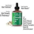 Pumpkin Seed Oil for Hair Growth. Strengthens & Hydrates Thinning, Dry Hair for a Healthier-Looking Scalp. For Women & Men – Vegan 2oz Serum