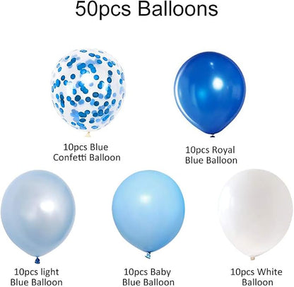 Royal Blue Confetti Latex Balloons - Image 3