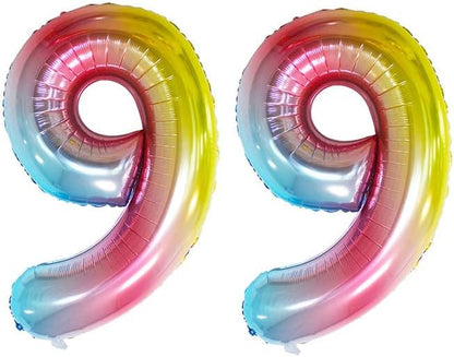Rainbow Foil Balloons Number 9, Huge Number Balloons - Image 5