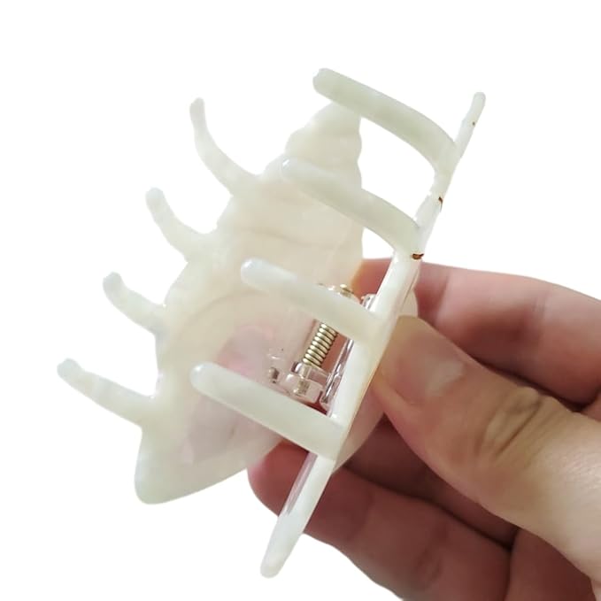 Spiral Conch Claw Clip,Acetate Hair Clips,Small Claw Clips for Women,White