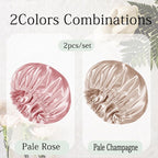 2PACK Satin Bonnet Hair Bonnet For Sleeping Silk Bonnets Womens Silky Night Caps Double Layer Curly Hair Sleep Cap