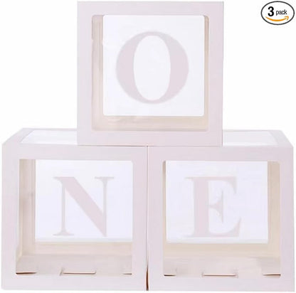 HUAXI White One Boxes for 1st Birthday, One Balloon Box by HUAXI