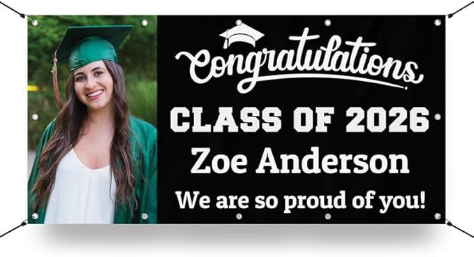 Personalized Graduation Photo Vinyl Banner Sign by Milweb1LLC