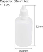 uxcell Plastic Dropper Bottle, 50ml/1.7oz Small Mouth Drop Bottles Empty Squeezable Liquid Dropper Bottle 10pcs