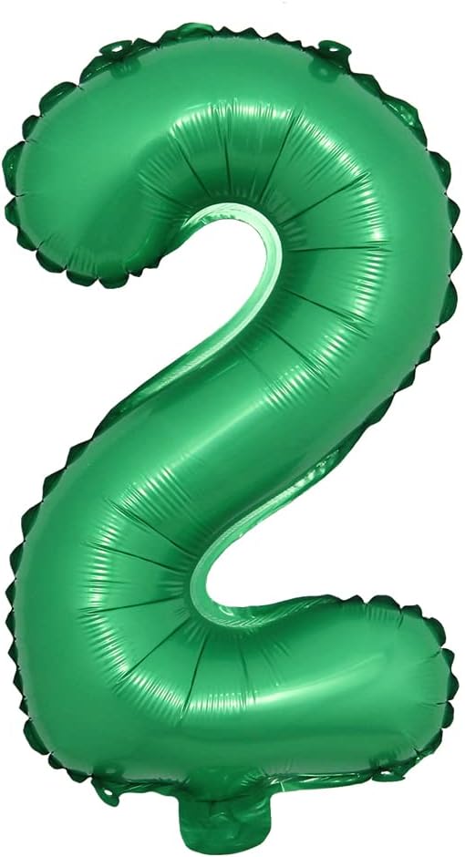16 inch Green Alphabet Letter and Number Balloons Set Package, Aluminum Hanging by RUIANSI