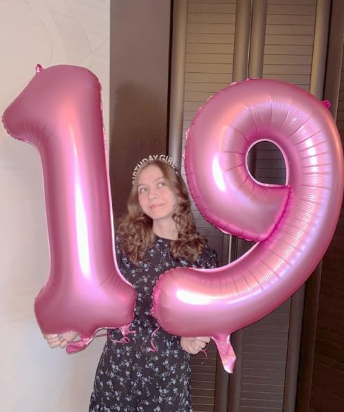 Pink Number 9 Balloon 40 inch, Balloon numbers party supplies, deco photo shoot - Image 4
