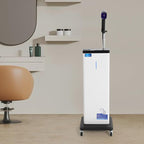 Nano Hair Steamer, 1300W Professional Micro-Mist Hair Steamer 9-Gear Adjustable, Floor Type 360° Rotation Universal Wheel for Hair Deep Care Hair Repair Salon Spa (White)