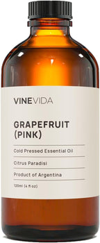 VINEVIDA Pink Grapefruit Essential Oil 4 oz - Undiluted Candle Oil Scent for DIY Candlemaking - Bulk Oil for Soap Making