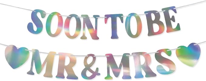 Soon To Be Mr & Mrs Banner, Bridal Shower Sign, Pre-Strung Laser Wedding Banner by SerpizePaty
