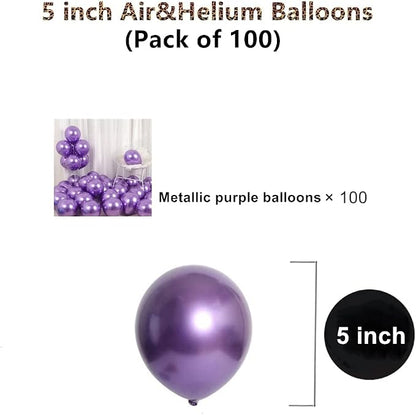 5 inch Metallic Purple Balloons - Image 2