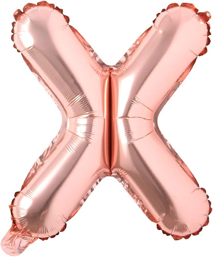 16" inch Single Rose Gold Alphabet Letter number Balloons Aluminum Hanging Foil by REIANS