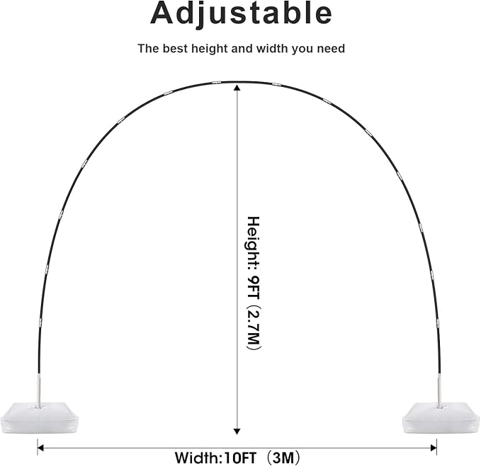 Chamvis Balloon Arch Kit, 9FT Height & 10FT Width Adjustable Balloon Arch Stand - Image 3