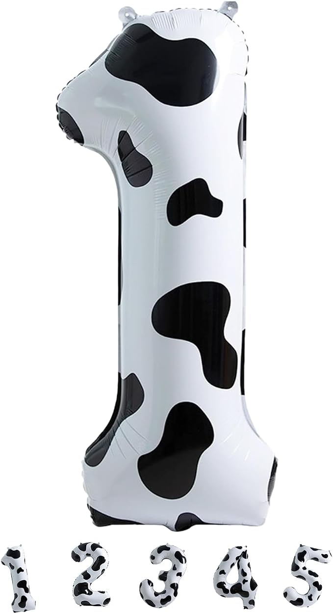 Isndare Cow Print Number 1 Balloon, 40 Inch, Self Sealing, Birthday Decoration - Image 9