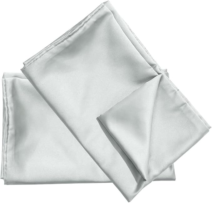 uxcell 2 Pack Silk Satin Pillowcase for Hair and Skin, Cool, Silky, Soft Breathable Pillow Cases King Size 20x36 Inch Sateen Pillowcase Light Gray with Envelope Closure