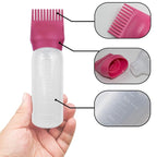 4 PCS Root Comb Applicator Bottle,Hair Oiling Applicator,Hair Oil Applicator Bottle for Hair Dye Shampoos Hair Salons.6oz (Red+Green)