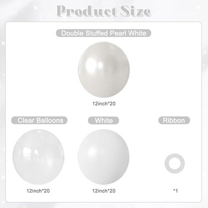 Pearl White Balloons for Wedding Bridal Shower Baby Shower Decorations | 60Pcs - Image 2