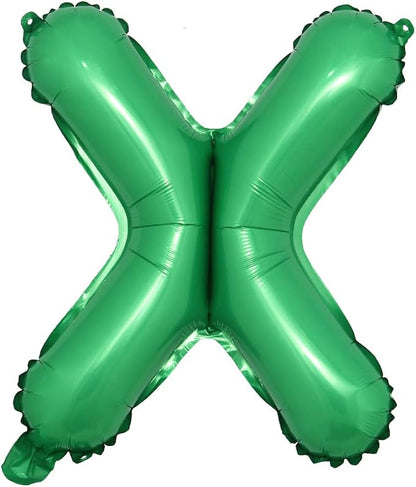 16 inch Green Alphabet Letter and Number Balloons Set Package, Aluminum Hanging by RUIANSI