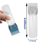 ELANE 4 Pcs Root Comb Applicator Bottle, 6oz, Grey+Green, Perfect for Home, Salon, Travel, Camping