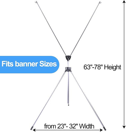 Adjustable X Banner Stand, Fits 23 to 32 Inch Wide and 63 to 78 Inch Tall - Image 2