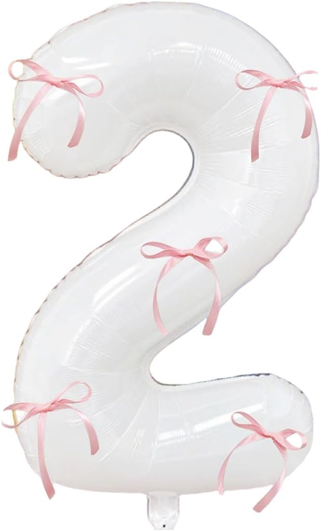 32 Inch White Number Foil Balloon by Tsangbaby