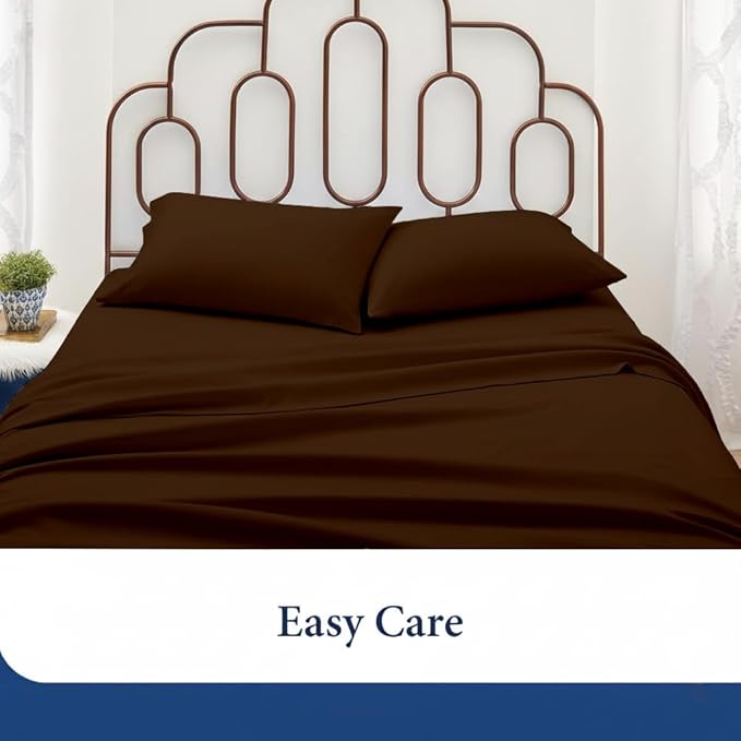 SKY BEDDINGS Queen Pillowcase Set of 2 - Soft Brushed Microfiber Pillow Cases with Envelope Clouser - Wrinkle-Free, Fade-Resistant Pillow Covers - 20 x 30 Inches, Chocolate