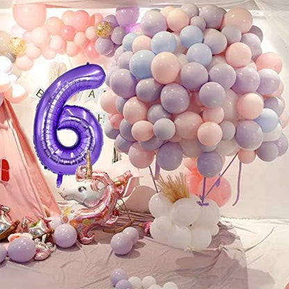 TONIFUL 40 Inch Purple Large Numbers Balloon 0-9 Birthday Party Decor, Foil - Image 5