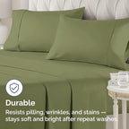 King Pillow Cases - 2 Pack - Super Soft Pillowcase Covers - Envelope Enclosure - Hotel Quality Pillow Protectors - Wrinkle Free, Shrink & Stain Resistant - Machine Washable - 20" x 40" (Sage Green)