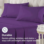 Queen Pillow Cases - 2 Pack - Super Soft Pillowcase Covers - Envelope Enclosure - Hotel Quality Pillow Protectors - Wrinkle Free, Fade, Shrink & Stain Resistant - Machine Washable - 20" x 30" (Purple)