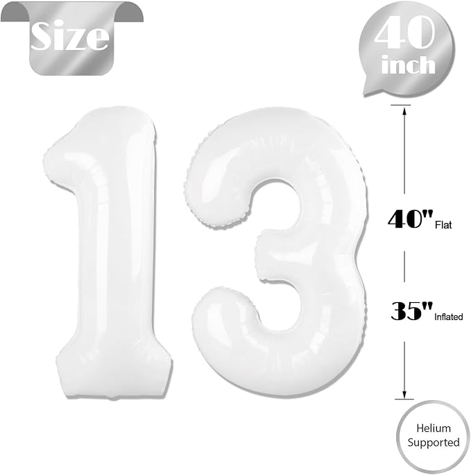 White 13 Balloon - Image 5