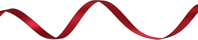 Ribbli Double Faced Scarlet Red Satin Ribbon, 1/4” x Continuous 25 Yards - Image 2