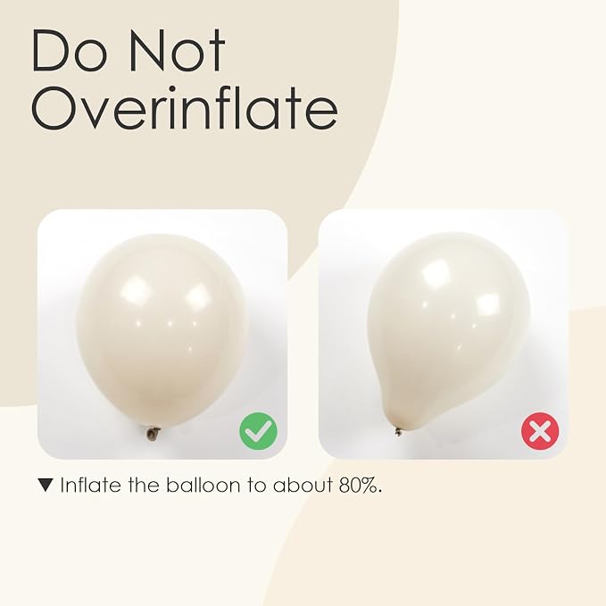 Awenztech 122pcs White Sand Balloons 18 12 10 5 inch Different Sizes Beige - Image 5