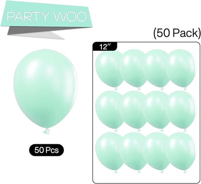 PartyWoo Teal Balloons 50pcs Turquoise Latex Helium Balloons 12 Inch | - Image 6