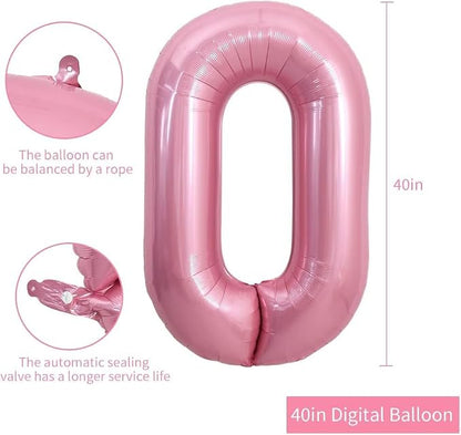 TONIFUL 40 Inch Pink Number 30 Balloon Large Foil 30th Birthday Decorations | - Image 2