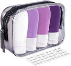 INSFIT Portable Travel Bottles, TSA Approved Leak Proof Containers for Toiletries, BPA Free Refillable Accessories for Shampoo, Body Wash, Liquids (4 Pack)