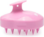 FREATECH Massager Shampoo Brush with Soft Silicone Bristles for Scalp Care, Shower Hair Scalp Scrubber Exfoliator for Dandruff Removal and Hair Growth, Wet & Dry for Men, Women and Kids, Pink