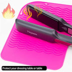 Heysam Flat Iron Silicone Mat for Hair Tools-Curling Iron and Hair Straighteners, Heat Resistant Mat for Travel Vanity Salon, Portable Vanity Pad/Organizer, Size (9“ x 6.5”) – Gray