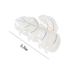 White Leaf Hair Claw Clip 3.5 Inch Strong Hold Hair Grip Clip French Design Women Girls Hair Accessories for Thick Thin Hair