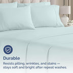 King Pillow Cases - 4 Pack - Super Soft Pillowcase Covers - Envelope Enclosure - Hotel Quality Pillow Protectors - Wrinkle Free, Shrink and Stain Resistant - Machine Washable - 20" x 40" (Ice Blue)