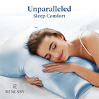 Premium Silk Pillowcase 100% Organic Mulberry Silk, 22 Momme, Grade 6A - Oeko-Tex Certified in Germany - Luxury for Hair & Skin, 1 Piece (Standard Size 20x26 Inches, Cloud Blue)