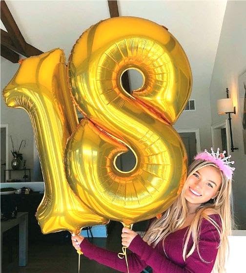 Helium Foil Gold Number 8 Balloon 40 Inch, Mylar Eight Numbers 8 18 28 38 48 58 - Image 6