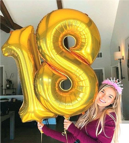 Helium Foil Gold Number 8 Balloon 40 Inch, Mylar Eight Numbers 8 18 28 38 48 58 - Image 6