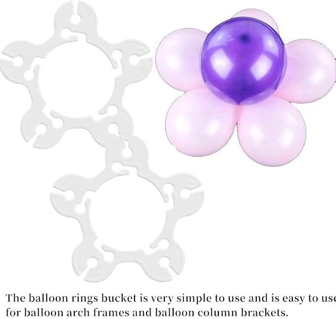 XMHBG 100 Pcs Balloon Rings, Balloon Arch Clips & Connectors – Reusable - Image 5