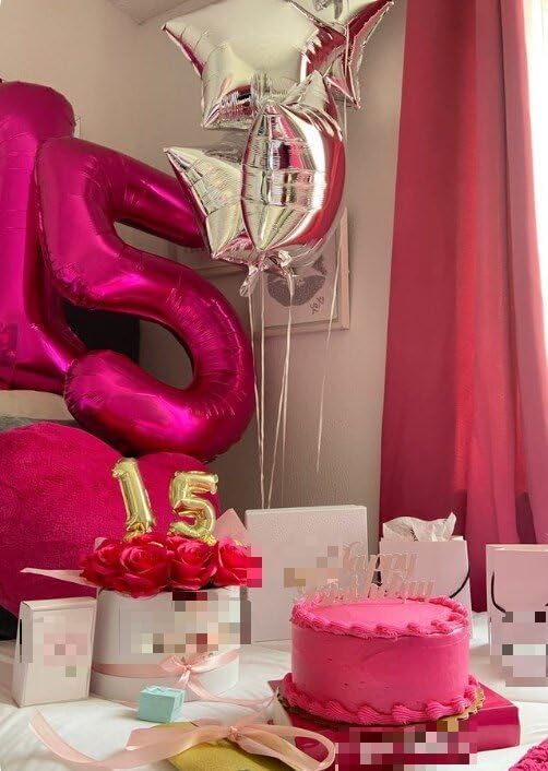 Hot Pink Number 5 Balloon 40 inch, Balloon numbers party supplies, deco photo - Image 4