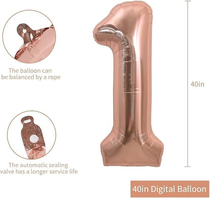 TONIFUL 40 Inch Large Rose Gold Number 16 Balloons Giant Digital 16 or 61 - Image 2